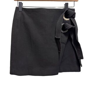 ZARA Woman Black Thick Wrap Mini Skirt Size Small Neutral